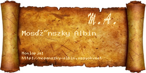 Mosánszky Albin névjegykártya